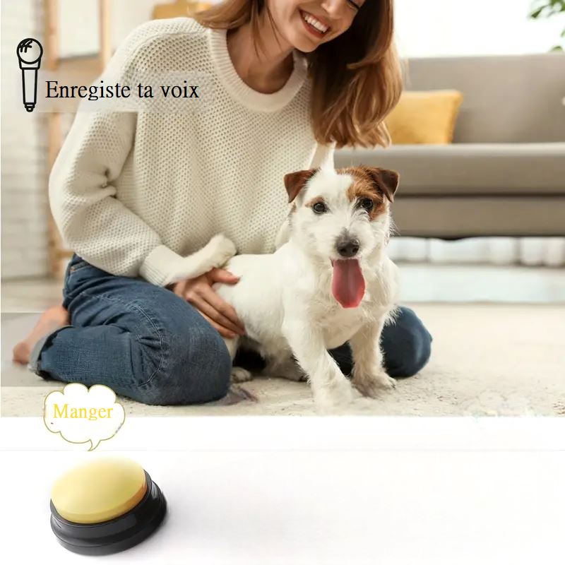 Jouet Interactif pour Chien / ChienParlant / Jaune - au royaume des chiens