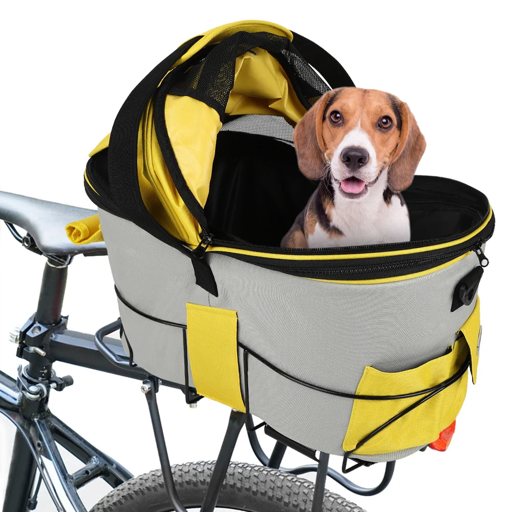 poussette pour chien -Panier de vélo arrière rembourré confortable panier de siège de banlieue