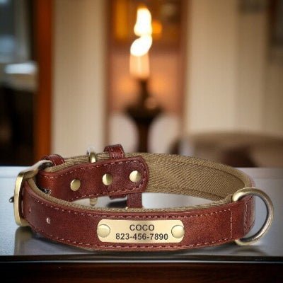 Collier-pour-chien-personnalise-en-cuir-brun-fonce.