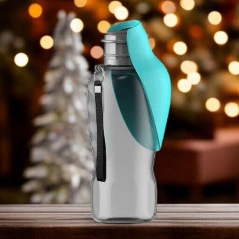 Gourde-pour-chien-forme-de-feuille-demos-turquoise