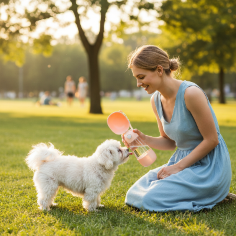 Gourdes pour chien - portable - abricot-femme-parc