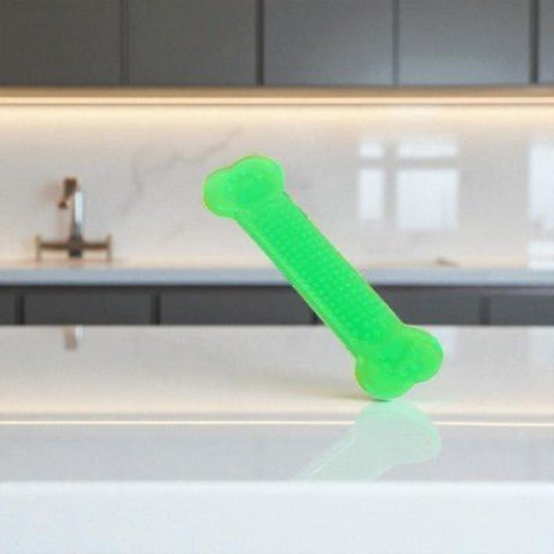Jouets pour chien - os caoutchouc - vert-demo