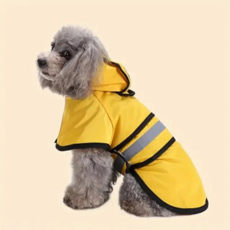Manteau chien imperméable réglable - vue jaune