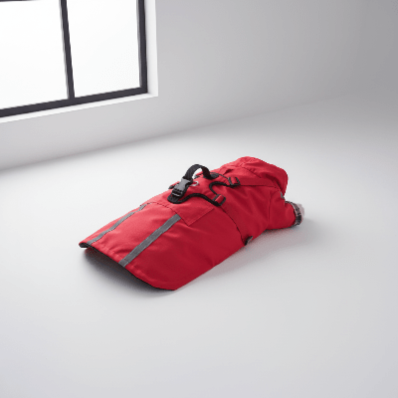 Manteau chien - imperméable réfléchissant avec harnais - manteau-rouge-fond-l-gant