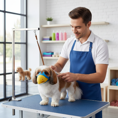 Muselière pour chien - petits et moyens respirante anti-morsure-Shih Tzu muselière bec canard toilettage