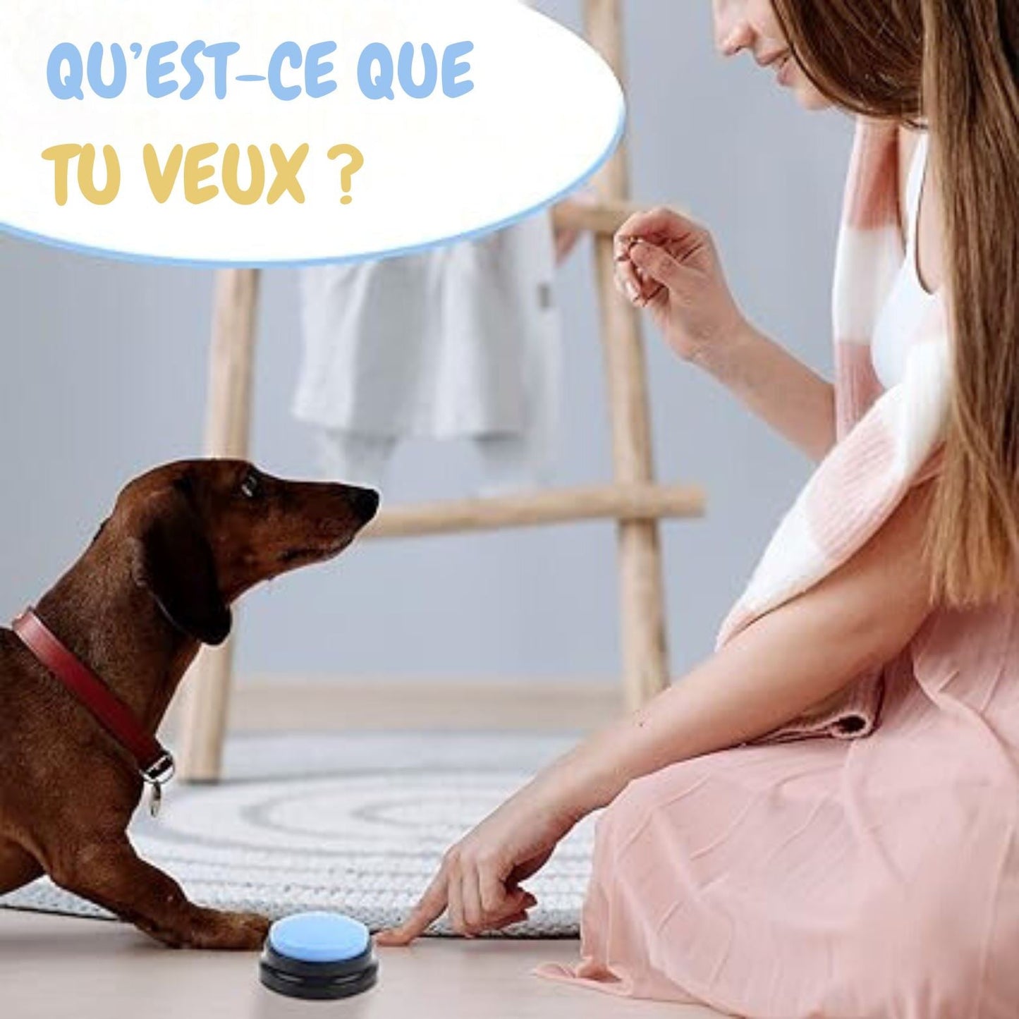 Jouet Interactif pour Chien / ChienParlant / Bleu Clair