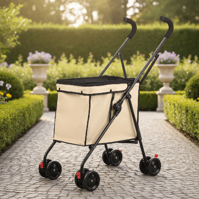 Poussette pour chien - Chariot à provisions pliable 4 roues 360° - au royaume des chiens