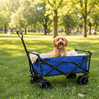 Poussette pour chien - chariot pliable tout-terrain avec auvent - au royaume des chiens