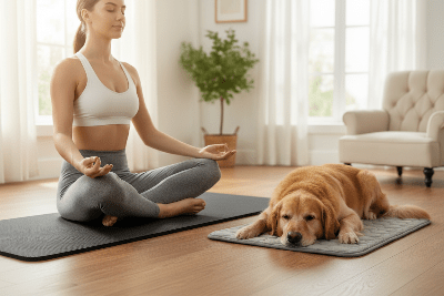 Coffret Yoga et fraîcheur - tapis pilates + tapis rafraîchissant - au royaume des chiens