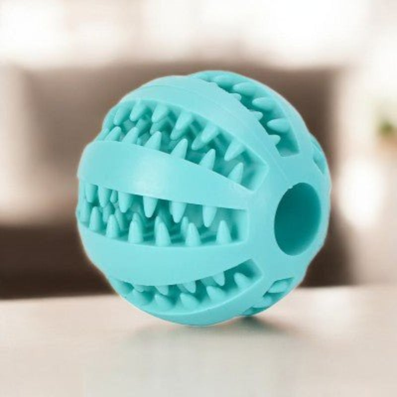 Jouet pour chien - balle interactive en caoutchouc -bleu
