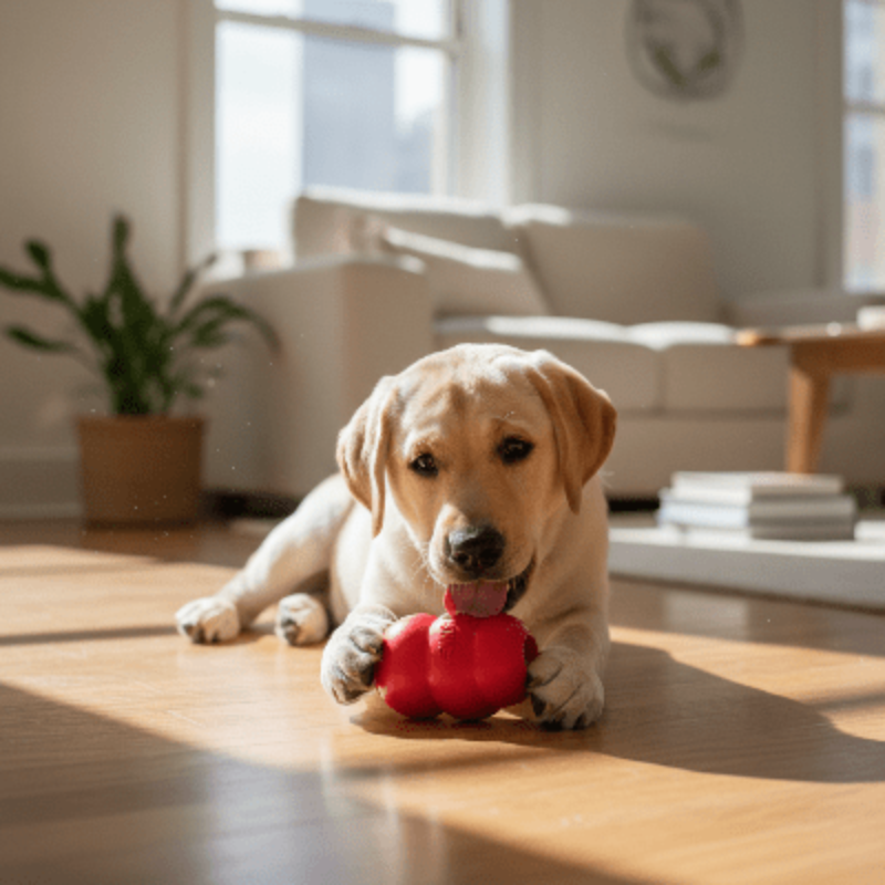 Jouet pour chien - à mâcher résistant - chien-leche-son-jouet-au-salon