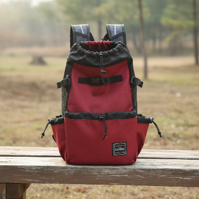 sac à dos chien - randonnée ventilation sport extérieur-sac-dos-randonn-e-chien-rouge