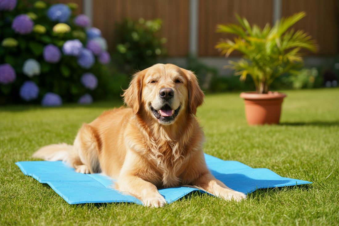  Chien seul sur le tapis dehors 