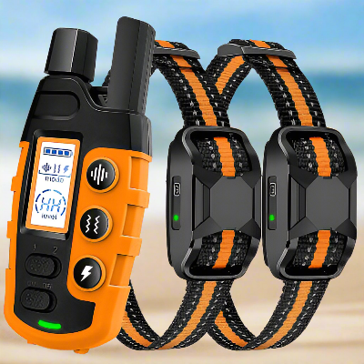 Anti-aboiement-chien-collier-de-dressage-a-distance-deux-collier-orange