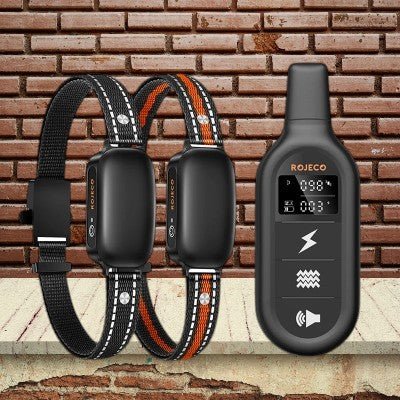 Anti-aboiement-chien-collier-de-dressage-avec-manette-deux-collier