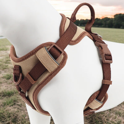 Chien harnais - chocolat Anti-traction, confortable et ajustable-demos