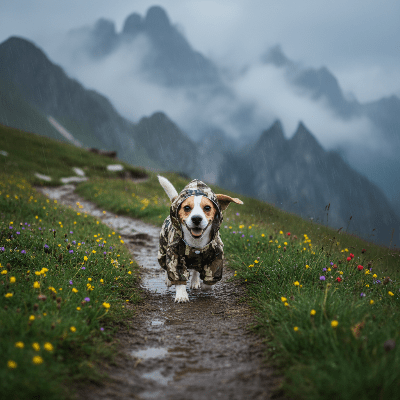 Chien manteau - avec capuche K-WAY léger - au royaume des chiens