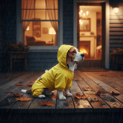 Chien manteau - avec capuche K-WAY léger - au royaume des chiens