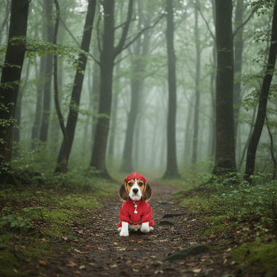 Chien manteau - avec capuche K-WAY léger - au royaume des chiens