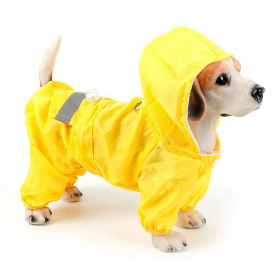 Chien manteau - avec capuche K-WAY léger-jaune