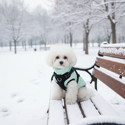 Chien manteau - avec harnais integrer chaud et coupe-vent vert - parc