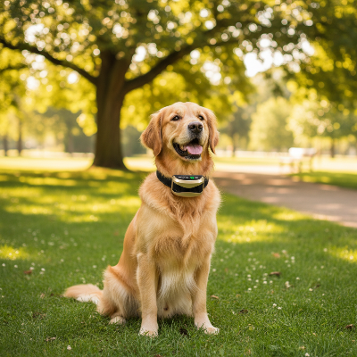 Collier anti aboiement pour chien - dressage-Golden Retriever parc