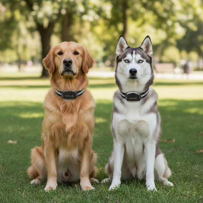 Collier électrique chien - pour dressage-Deux chiens obéissants