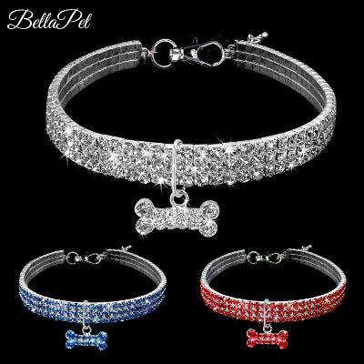 Collier-pour-chien-bling -bling-trois-couleurs