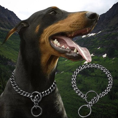 Collier-pour-chien-chaine-acier-inoxydable-noir