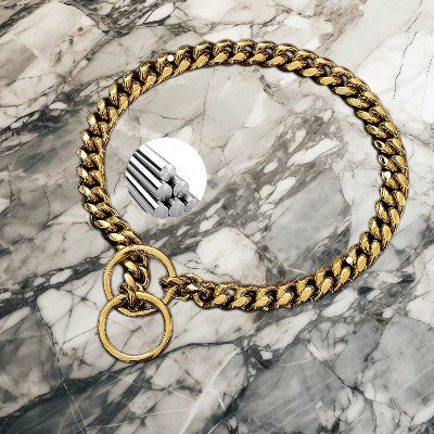 Collier-pour-chien-chaine-acier-inoxydable-plaquer-18k-or