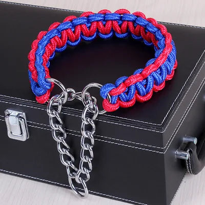 Collier-pour-chien-grande-taille-bleu-rouge-demo