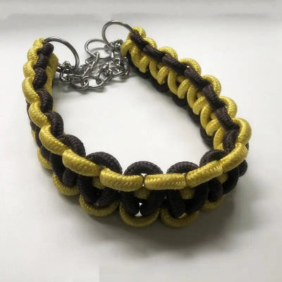Collier-pour-chien-grande-taille-chocolat-jaunes-demo