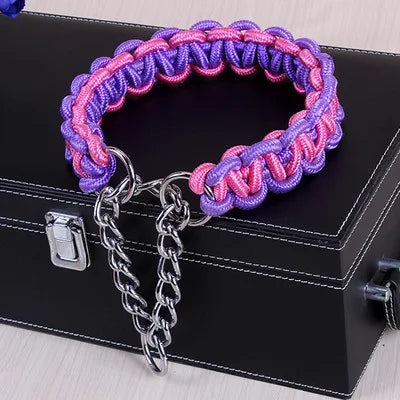 Collier-pour-chien-grande-taille-mauve-rose-demo