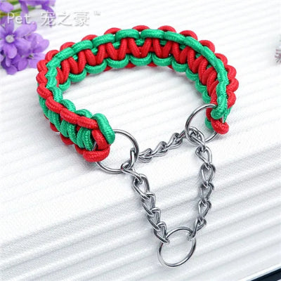 Collier-pour-chien-grande-taille-rouge-vert-demo
