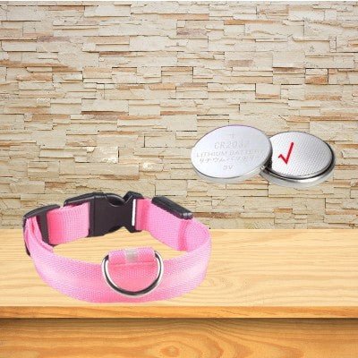 Collier-pour-chien-lumineux-rose-batterie.