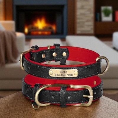 Collier-pour-chien-personnalise-en-cuir-noir-rouge.