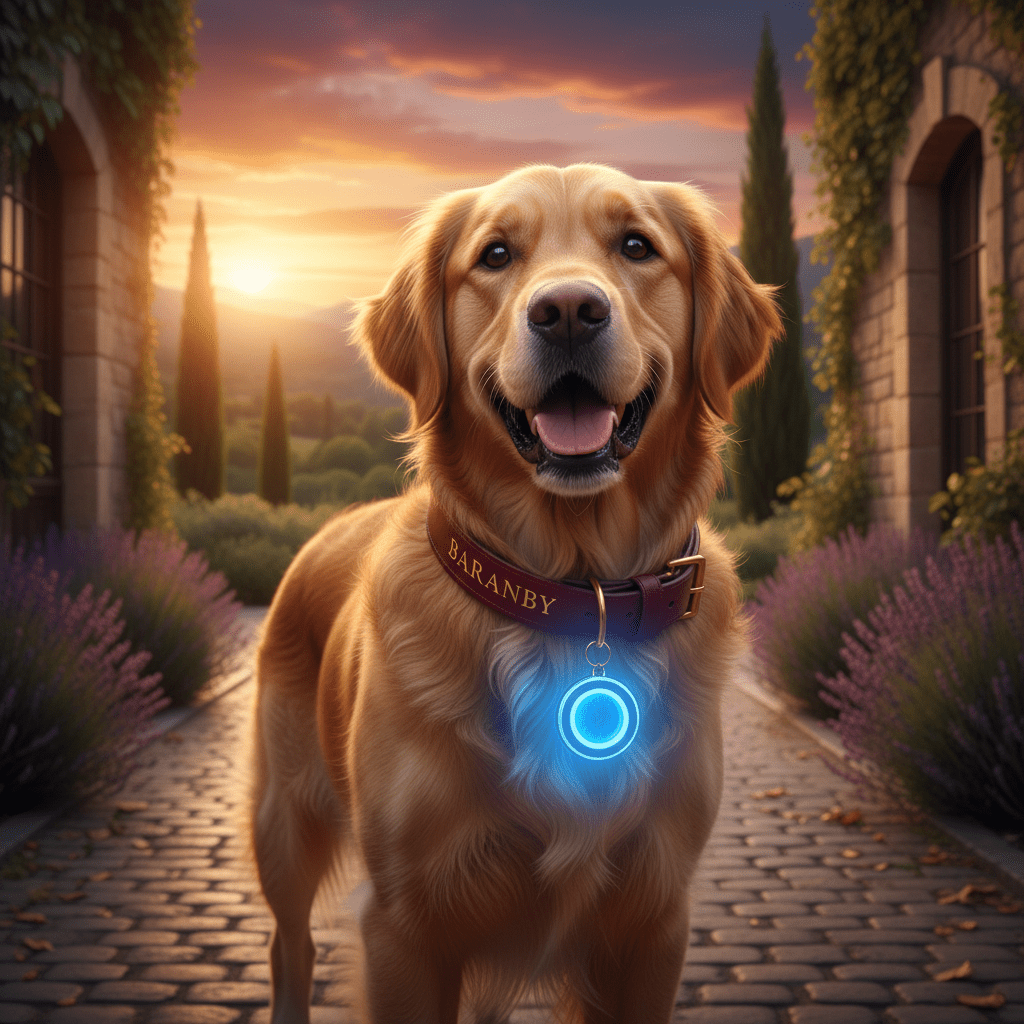 Ensemble Sécurité & Style - Pendentif Lumineux + Collier Cuir - au royaume des chiens