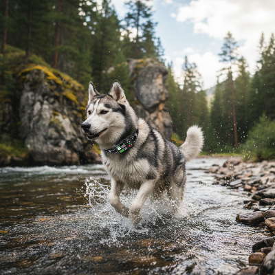 Collier GPS chien - sans fil-GPS - Husky rivière