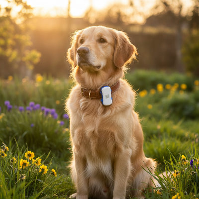 Collier GPS pour Chien - Localisation Intelligente-GPS tracker - Jardin golden hour