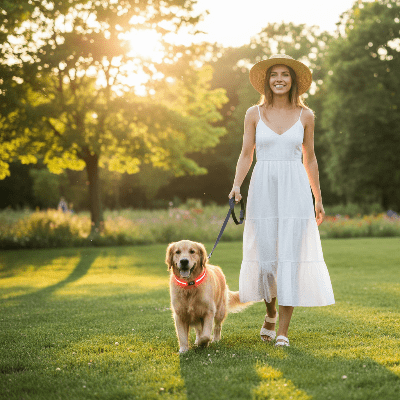 Collier chien lumineux - LED sécurité nocturne - au royaume des chiens