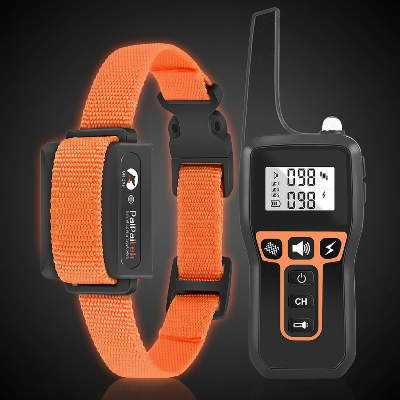 Collier de dressage chien - 2-en-1  télécommande 1000m orange nylon