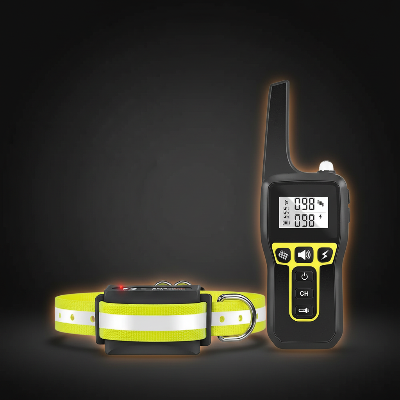 Collier de dressage chien - 2-en-1  télécommande 1000m jaune