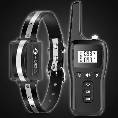 Collier de dressage chien - 2-en-1  télécommande 1000m noir nylon