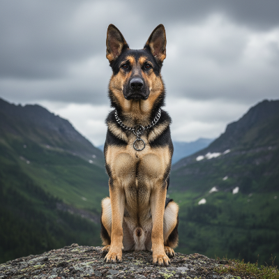 Collier pour Chien - Chaîne Acier Inoxydable-Chaîne acier noir - Berger Allemand