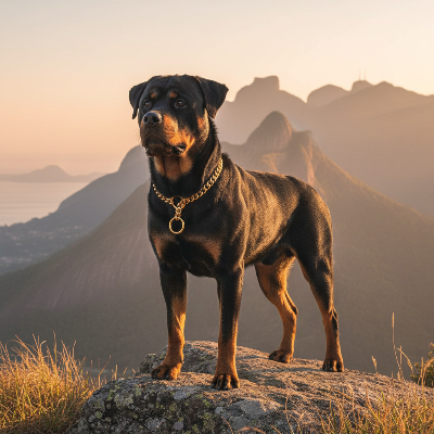 Collier pour Chien - Chaîne Acier Inoxydable-Chaîne acier or - Rottweiler