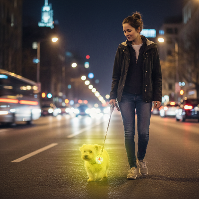 Collier pour chien  - anti perte-Anti-perte - rue nuit