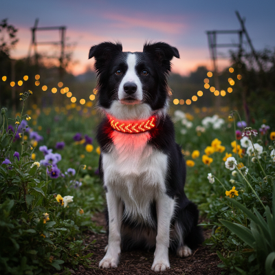 Collier pour chien -  personnel-Personnel rouge - Border jardin
