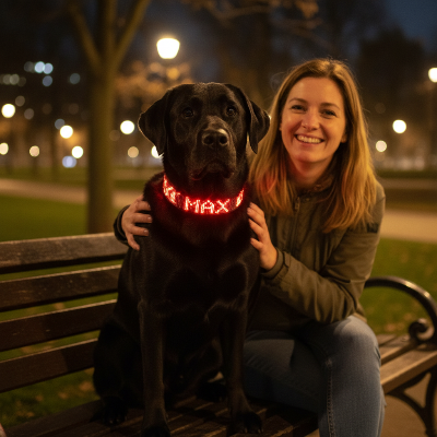 Collier pour chien -  personnel-Personnel rouge - MAX banc parc