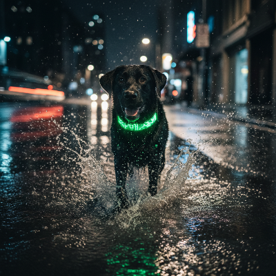 Collier pour chien -  personnel-Personnel vert - Labrador flaque