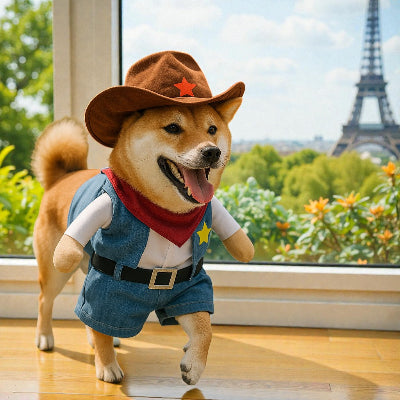 Costume-chien-cowboy-chien-portant-costume-a-la-maison